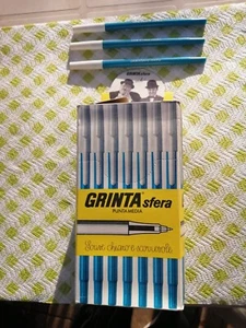 STOCK 60 PENNE A SFERA GRINTA BLU STANLIO & OLLIO PAPERMATE ANNI '80 - Picture 1 of 3