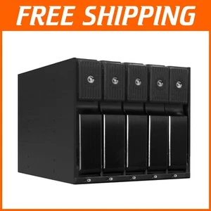 Aluminum 5-Bay Hot Swap Enclosure for 3.5” SATA/SAS HDDs - Compact & Efficient - Photo 1/11