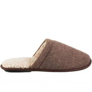 Essentials by Isotoner Men's Faux Boiled Wool Clog, Brown, X-Large (7-8) - Picture 1 of 4