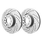 For Volkswagen Jetta 12-18 Double Drilled & Slotted 1-Piece Rear Brake Rotors