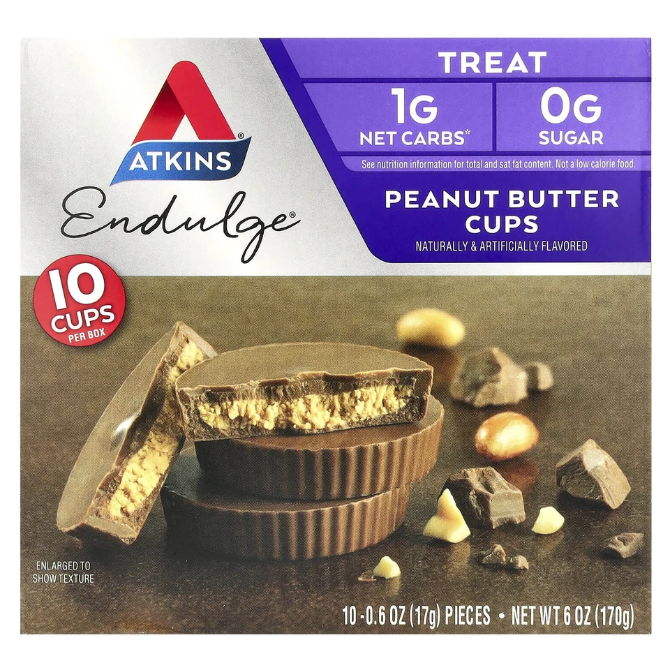 Atkins, Endulge™,Treat, Peanut Butter Cups, 10 Cups, 0.6 oz (17 g) Each - Image 1 of 1