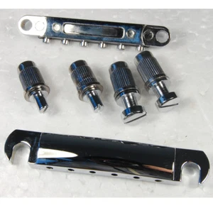 Chrome Guitar Tune-O-matic Bridge Tailpiece Tail For Les Paul LP Style Set silve - Foto 1 di 4