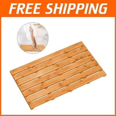 Alfombra de baño de bambú - antideslizante y resistente a las manchas Foto 1 de 4