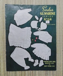 Baby's Layette Pram Set Pattern Booklet Sirdar Sunshine 114 Birth to 3 Months - Picture 1 of 2