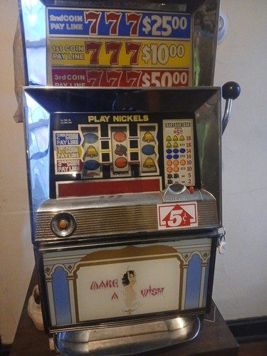 1969 Las Vegas Bally Slot Machine Reel Glass Panel, 5 Cent | eBay