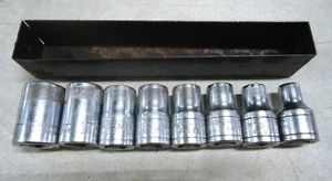 Craftsman Metric Socket Set, 1/2" Drive, Shallow Chrome, 6 Point, 8 Piece -V-USA - Picture 1 of 4