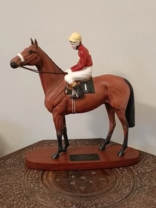 Beswick Connoisseur Figure Red Rum Horse With Brian Fletcher VGC Excellent - Picture 1 of 21