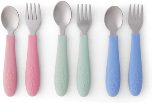 Kids Silverware with Silicone Handle | Childrens Safe Flatware | Toddler Utensil - Picture 1 of 12