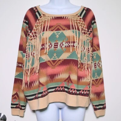 Camisa de manga larga con flecos azteca suroeste de Ralph Lauren DENIM&SUPPLY para mujer mediana Foto 1 de 4