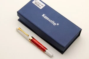 Kanwrite Heritage Orange & White Acrylic Piston System Fountain Pen New With Box - Picture 1 of 9