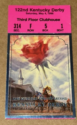 Boleto de carrera de caballos del Derby de Kentucky Lukas Baffert Bailey Churchill Downs 1996 Foto 1 de 2