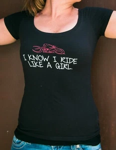 "Ride Like A Girl" Women's Tee - Picture 1 of 2