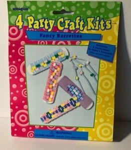 Unique~ Fancy Barrettes ~4 Party Craft Kits -2  Kits  Makes 8 Barettes. - Picture 1 of 2