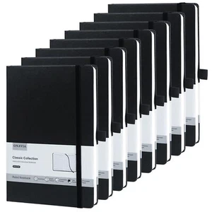 Lot de 8 Carnet de Notes Carnet A5 Ligné Classique à Couverture Rigide160 Pag... - Afbeelding 1 van 7