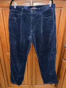 Johnston & Murphy Mens Pants Size 36X32 Navy Blue Corduroy Straight Leg Chino - Picture 1 of 10