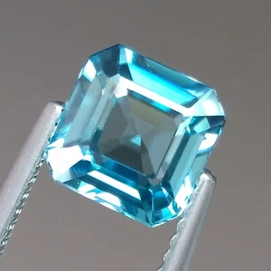 2.95cts 7.6mm Square Natural Blue Zircon Cambodia Loose Genuine Gemstones - Picture 1 of 7