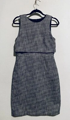J Crew Dress Womens 6 Going Places Black Tweed Knee Length Academia Career - Image 1 of 4