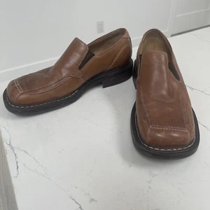 Cambridge Classics Leather Colin Loafers Dress Shoes Brown Square Toe Size 9 - Picture 1 of 8
