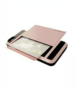 iPhone 6 / 6s Heavy Duty Hybrid Dual Layer TPU PC Case Card Slot - Pink / Black - Picture 1 of 8