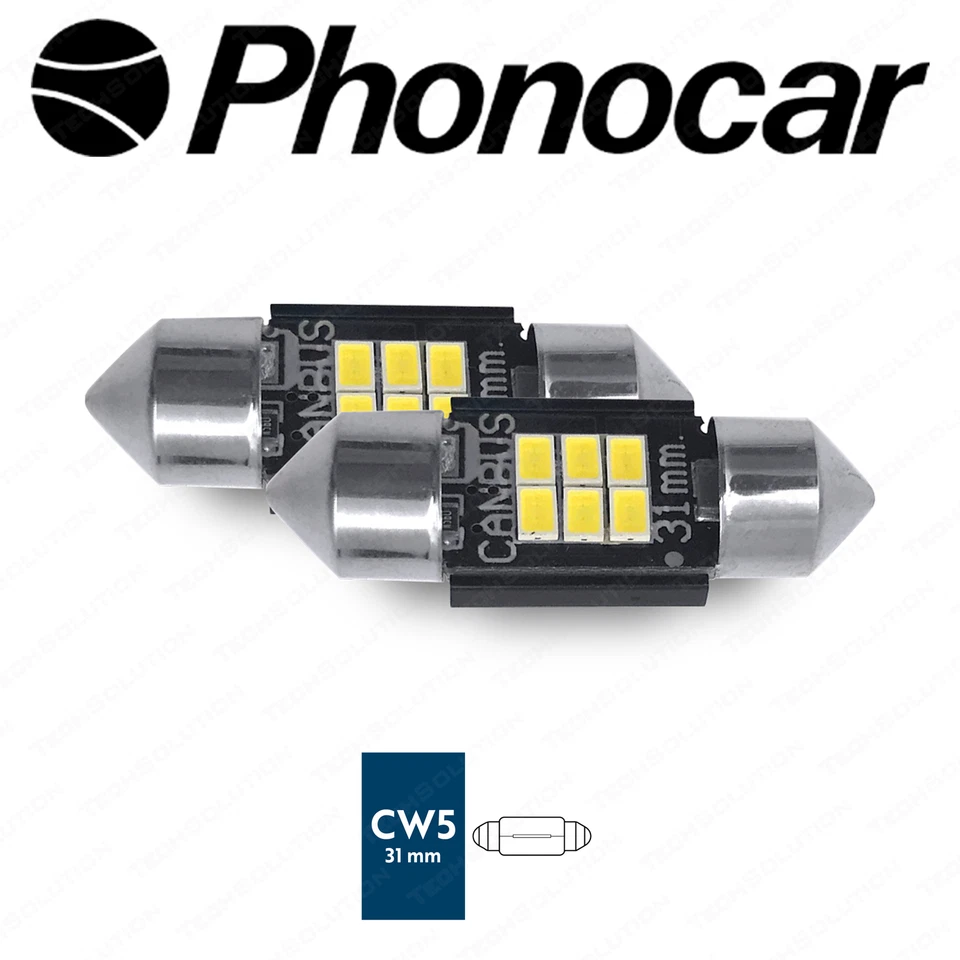 LAMPADE LED AUTO MOTO UNIVERSALE LUCI PORTA TARGA BAGAGLIAIO C5W PHONOCAR 07701