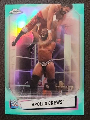 Apollo Crews 2021 Topps Chrome WWE SP Aqua Refractor Parallel #d /150 🔥 - Image 1 of 4