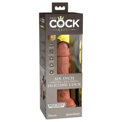 King Cock Elite 6" Doble Densidad Vibrador Silicona Polla Foto 1 de 4