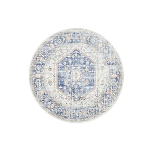 Oxford Lorissa Blue Round Rug - Picture 1 of 12