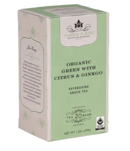 HARNEY ORGANIC GREEN with CITRUS & GINGKO Tea 20 ct tea bags boxed - Picture 1 of 1