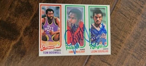 1980-81 TOPPS CARD DUAL SIGNED BY JAMES MCELROY HAWKS & LEON DOUGLAS KINGS 27 85 - Picture 1 of 1