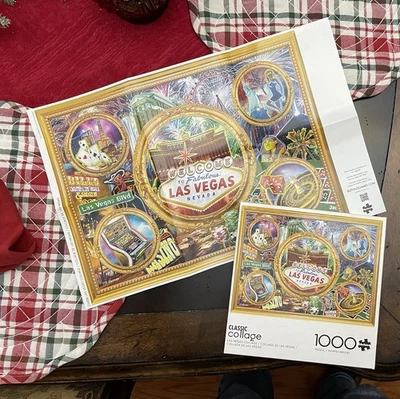 Las Vegas Puzzles Lot Of 2 1000 2000 Pieces Complete Complete - Image 1 of 4