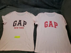 (2) Women’s GAP Logo T-Shirt Soft , Size Large Pink color - Picture 1 of 14