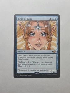 ECHO OF EONS ANIME GODDESS MAGIC GATHERING ALTERED ART HAND PAINT DEMIAN - Picture 1 of 12