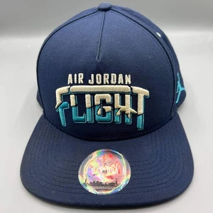 Air Jordan Fliegermütze Herren blau bestickt Jumpman Druckknopflasche Kappe - Bild 1 von 8