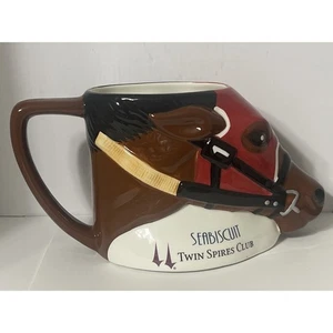 Seabiscuit Twin Spires ClubHorse Race Track Souvenir Collectible Horse Mug Stein - Picture 1 of 3