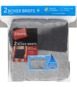 2 Pack Size Small Hanes Men's Boxer Briefs Moisture Wicking Breathable Cotton S - Picture 1 of 10