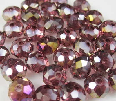 Wholesale Crystal loose charm glass beads jewelry light purple AB 4*6mm 240 pcs - Image 1 of 4