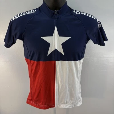 Camiseta de ciclismo Mellow Johnny's para hombre mediana bandera de Texas cremallera completa Giordana Italia Foto 1 de 4