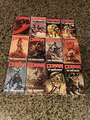 The Complete CONAN Ace Paperback Set 1-12 - Robert E. Howard - Black Covers Foto 1 de 4