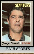 1970 Topps #328 George Brunet Washington Senators (see pics)