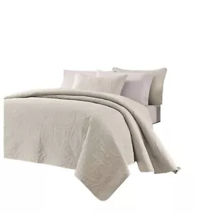 Chezmoi Collection Austin 3-Piece Oversized Bedspread Coverlet Set (Queen, Iv... - Picture 1 of 2