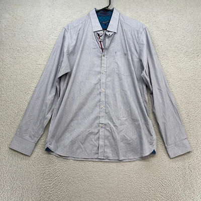 Ted Baker Shirt Mens XL / 5 Alibon Button Up Blue Long Sleeve Office Stretch - Image 1 of 4