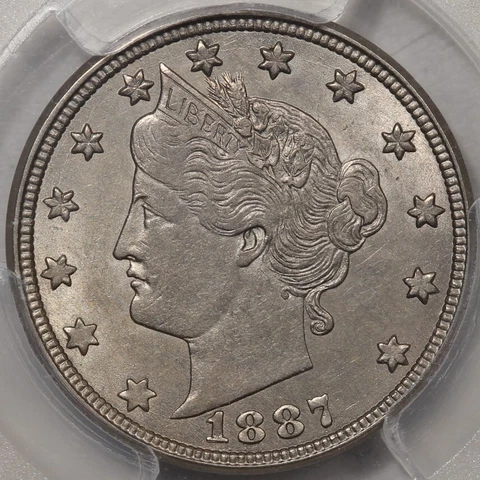 1887 Liberty Nickel PCGS AU-58 with a CAC Endorsement! Cover