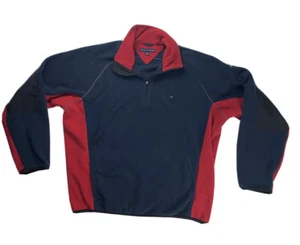 Men's TOMMY HILFIGER Blue Cold Stop Patch Fleece Zip Front Jacket Coat Size XL - Picture 1 of 2