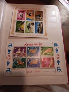 BLOQUE DE SELLOS POSTALES MIXTOS COREA (MBJJ1526) CIERVOS/AVES - Imagen 1 de 1