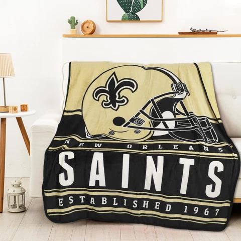 Northwest NFL New Orleans Saints Dual Vision Silk Touch Throw Blanket, 45inx60in Cover