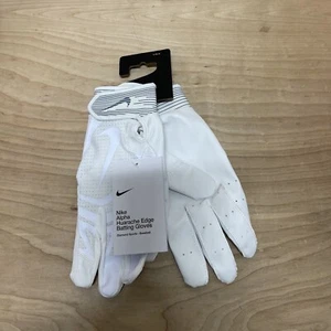 Nike Alpha Huarache Edge Batting Gloves L White/Grey Size Large Adults Baseball - Picture 1 of 8