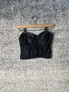 Vintage Y2K 00s Victoria's Secret Black Goth Corset Bustier Top Bra Size 36B - Picture 1 of 9