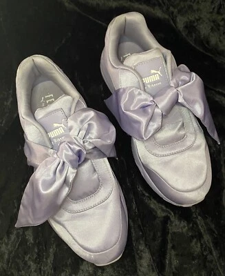 PUMA by FENTY Rihanna Women’s Lavender Satin Bow Sneakers Tennis Shoes Size 8 - Image 1 of 4