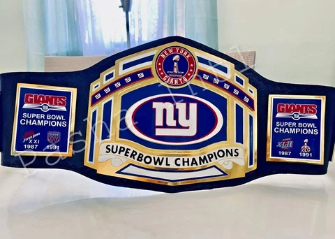 NewYork Giants Superbowl Championship Leather title belt Adult size 2mm 4mm Cover