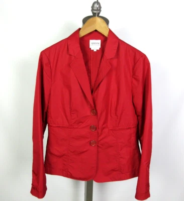 Chaqueta Blazer ARMANI COLLEZIONI Para Mujer Roja Nylon Talla 8 Foto 1 de 4